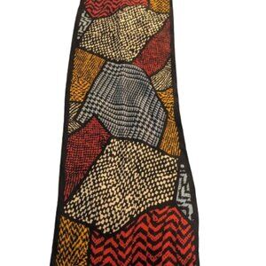 Multicolor rectangle scarf "silk feel" rolled edges